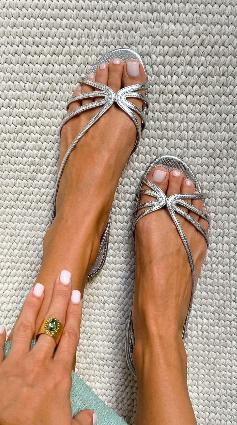 Elina | Goldene Sandalen mit feinen Riemchen