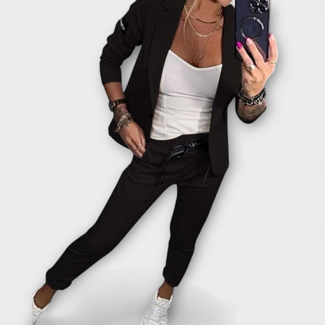 Greta | Elegantes Set aus Top, Jacke und Hose