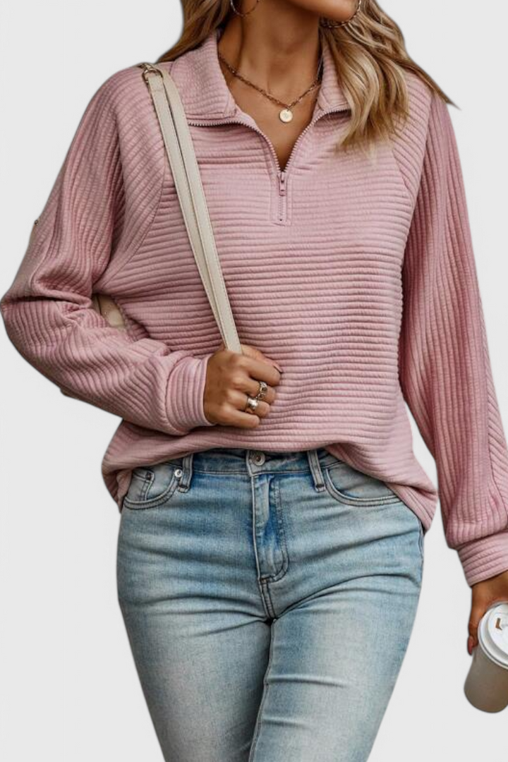 Ludovica | Pullover mit V-Ausschnitt und Reißverschluss