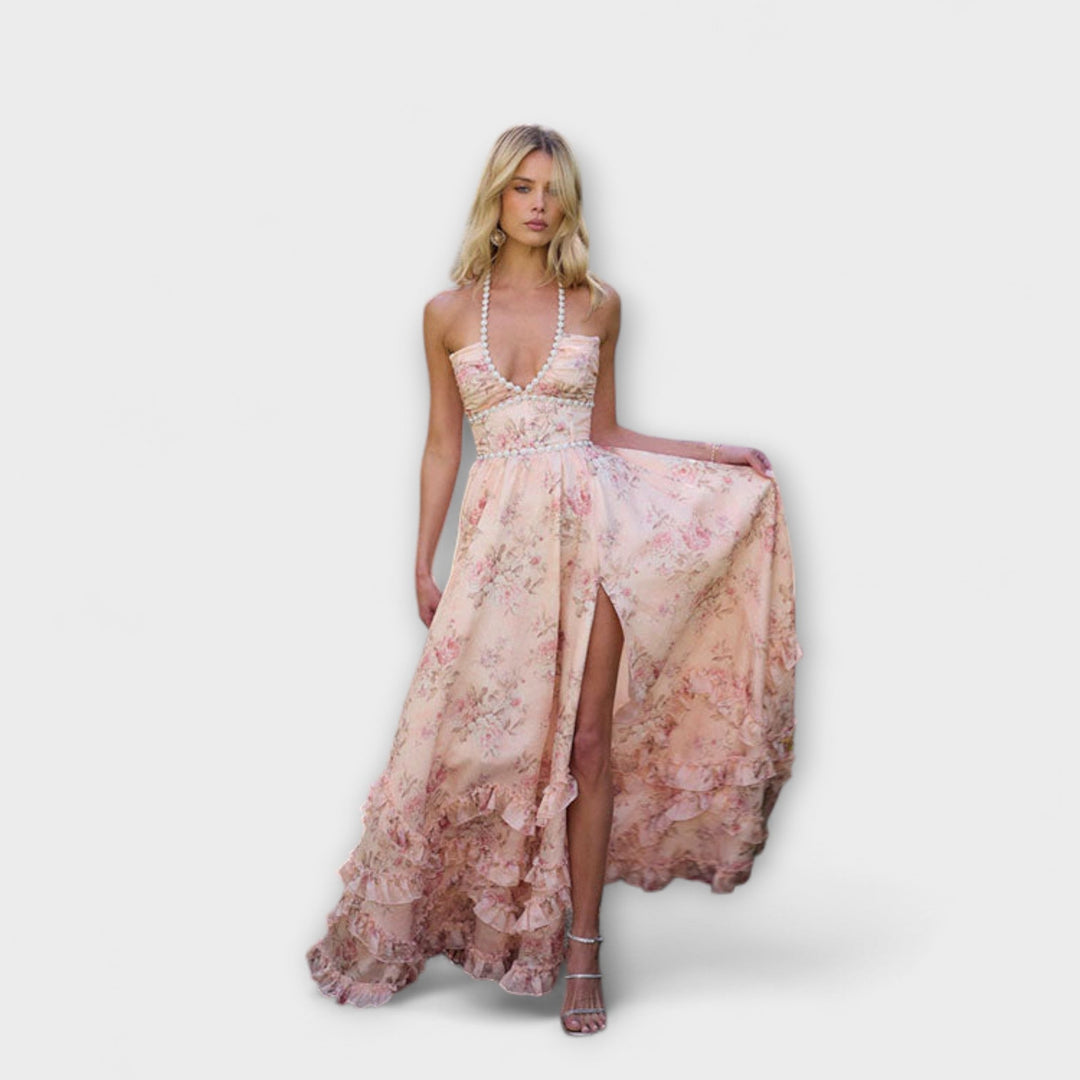 Luzie - Chic Langes Fliessendes Kleid