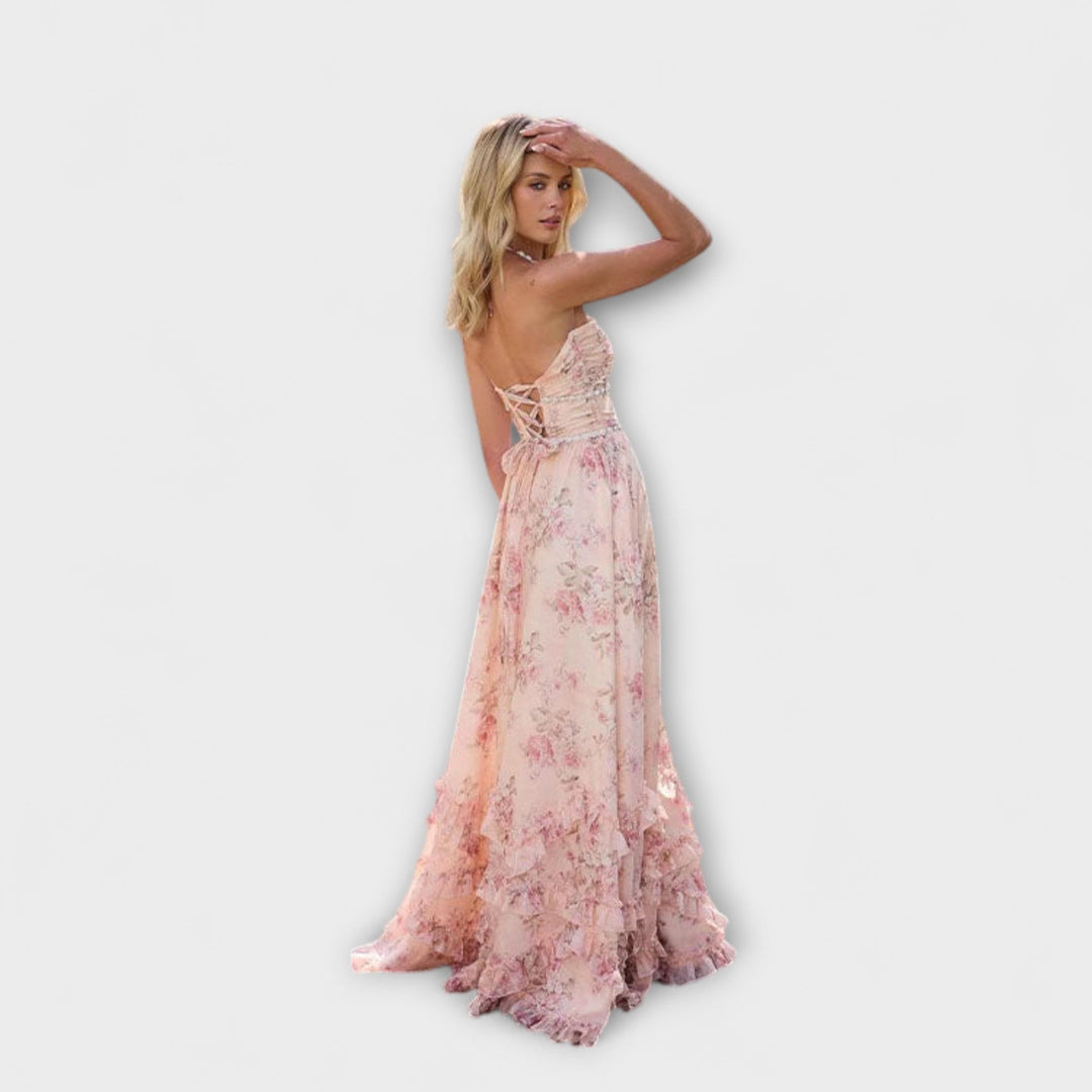 Luzie - Chic Langes Fliessendes Kleid