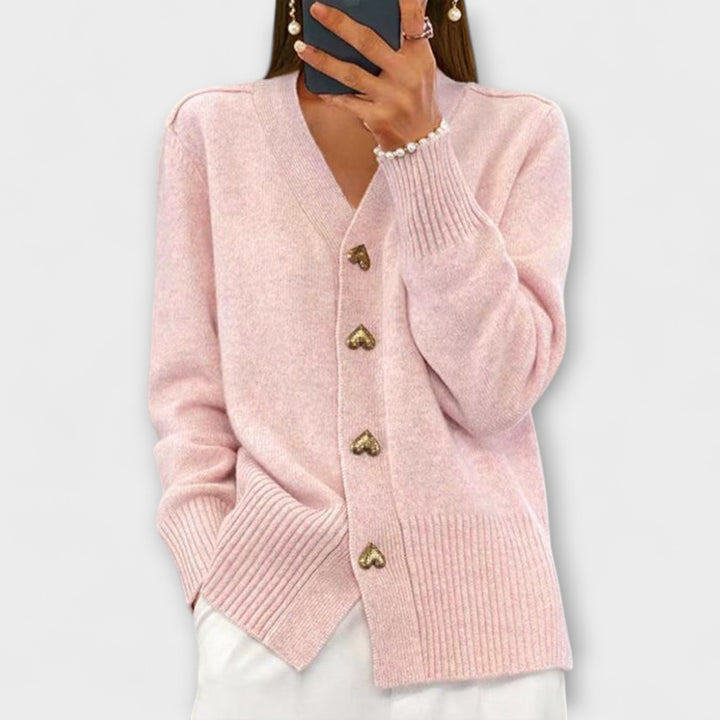 Marij – Damen-Pullover mit V-Ausschnitt im Vintage-Look