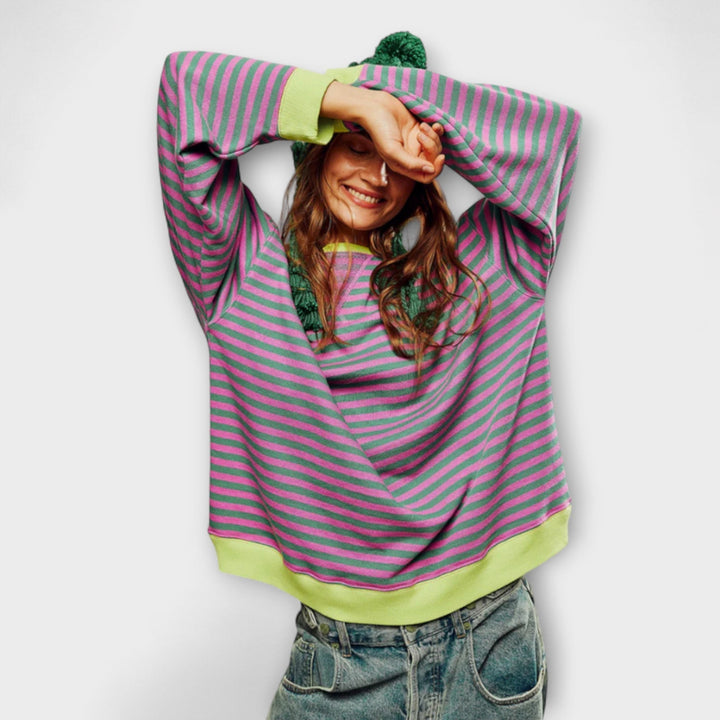 Marlene - Gestreifter Oversize-Pullover für Frauen