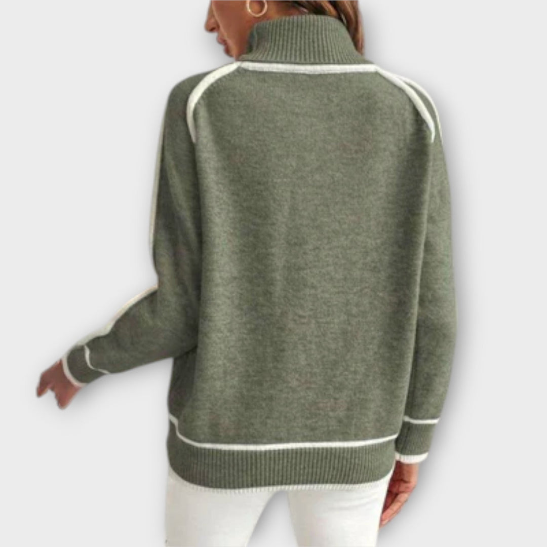 Christine - Luxuriöser olivgrüner pullover