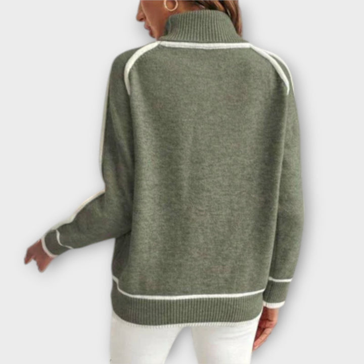 Christine - Luxuriöser olivgrüner pullover