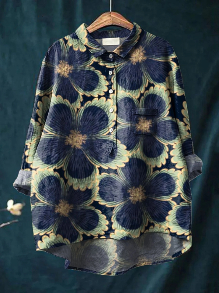 Annemarie | Lässige Damenbluse im floralen Vintage-Stil