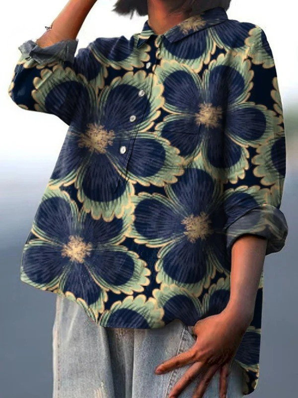 Annemarie | Lässige Damenbluse im floralen Vintage-Stil
