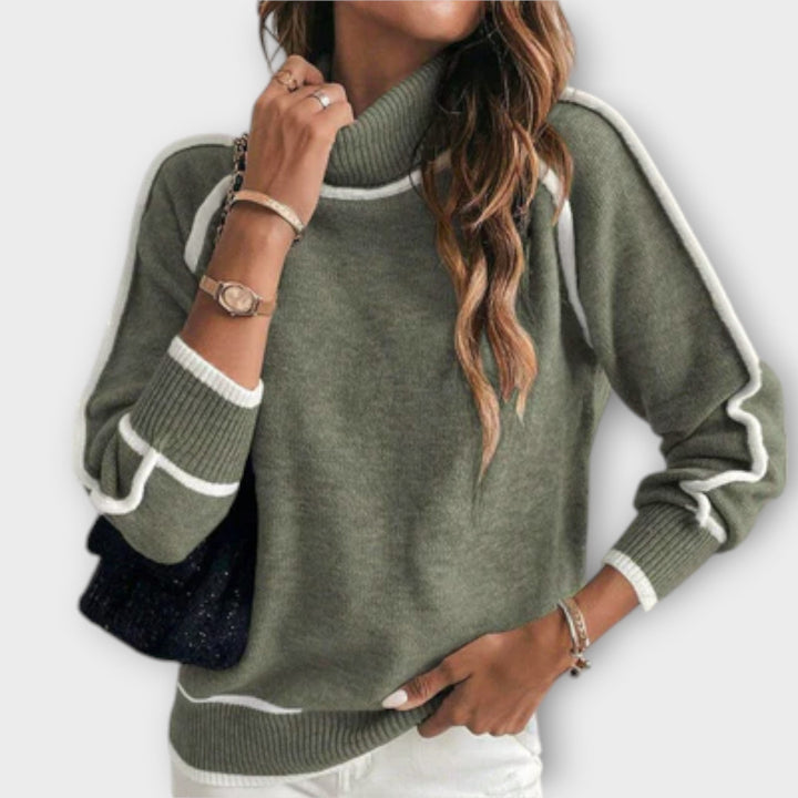 Christine - Luxuriöser olivgrüner pullover