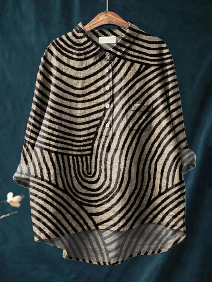 Fabienne | Lässige Bluse mit kreisförmigem Linienprint