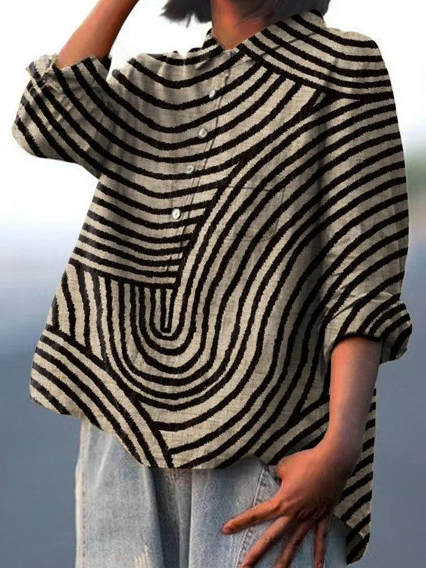 Fabienne | Lässige Bluse mit kreisförmigem Linienprint