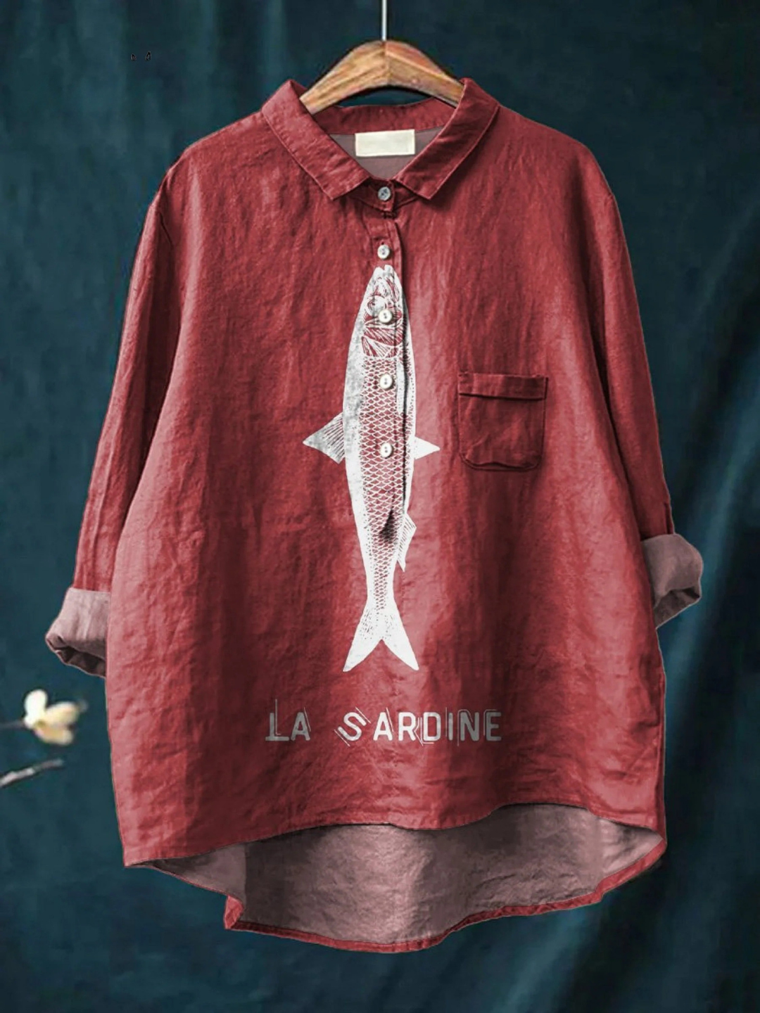 Evelyne | Lässiges T-Shirt mit Sardinenprint