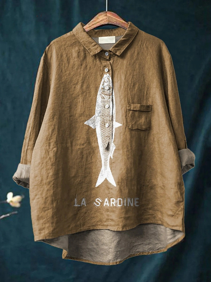 Evelyne | Lässiges T-Shirt mit Sardinenprint