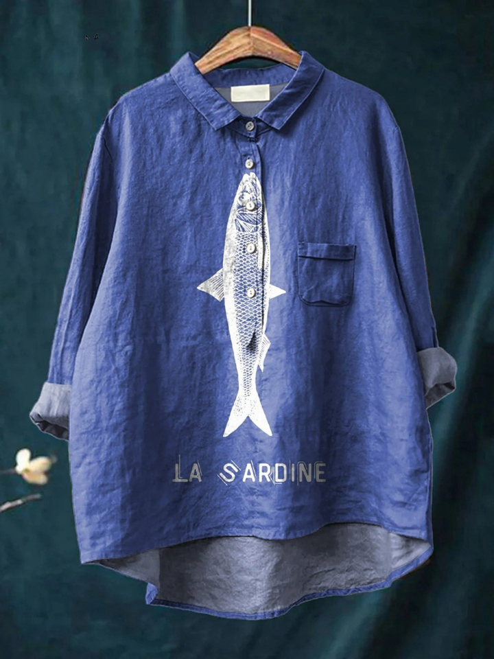 Evelyne | Lässiges T-Shirt mit Sardinenprint
