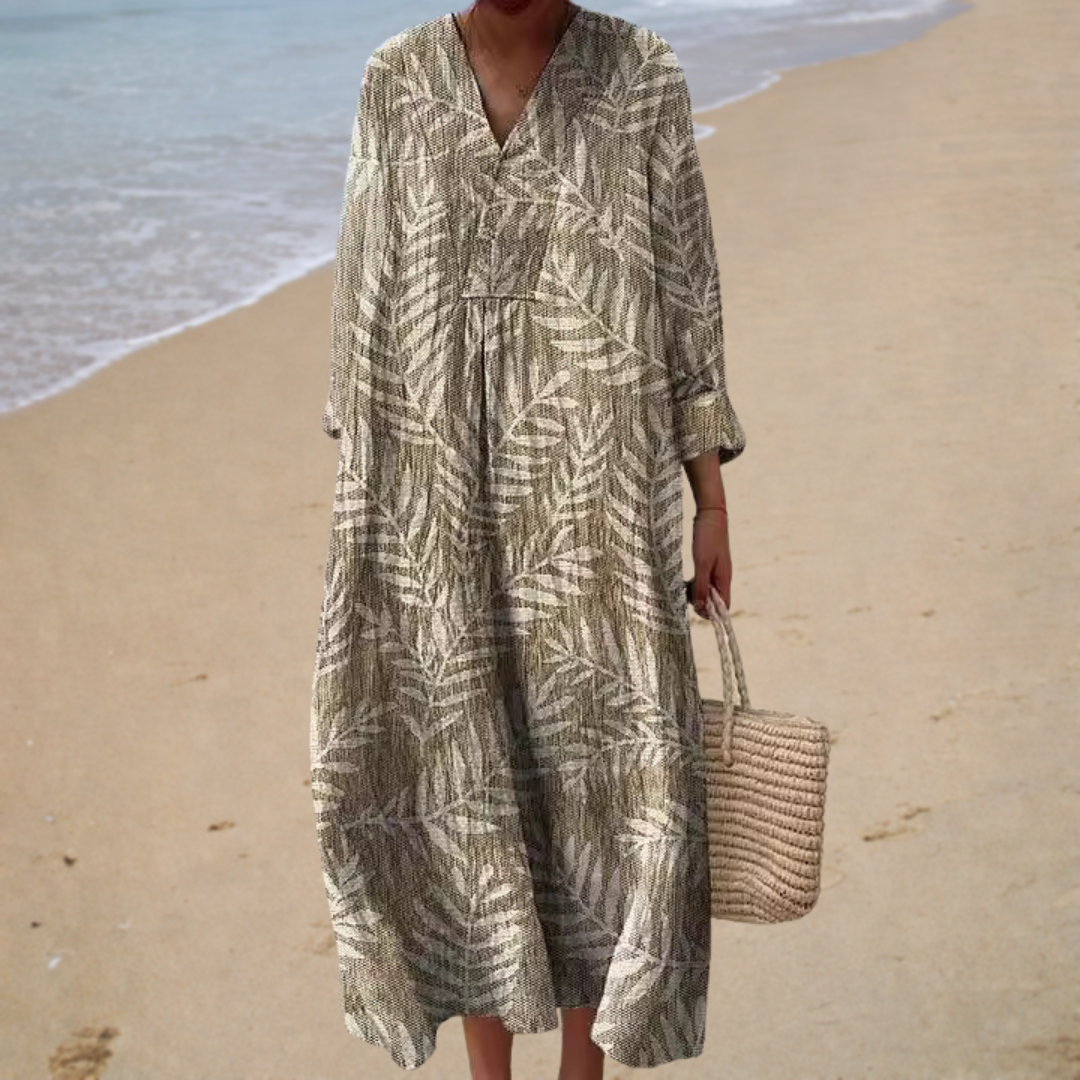 Schmeichelhaftes bedrucktes Sommerkleid