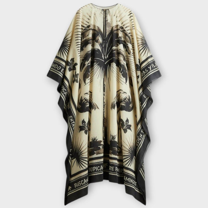 Melissa - Extra-grosses Flamingo-Print Kaftan Maxikleid