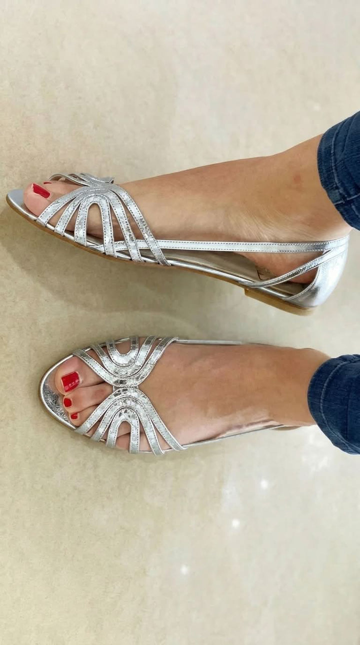 Lea | Goldene Lichtglanz-Sandalen