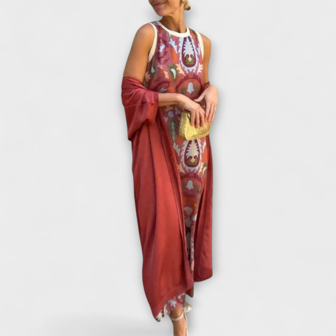 Selviane - Maxikleid mit passendem Cardigan