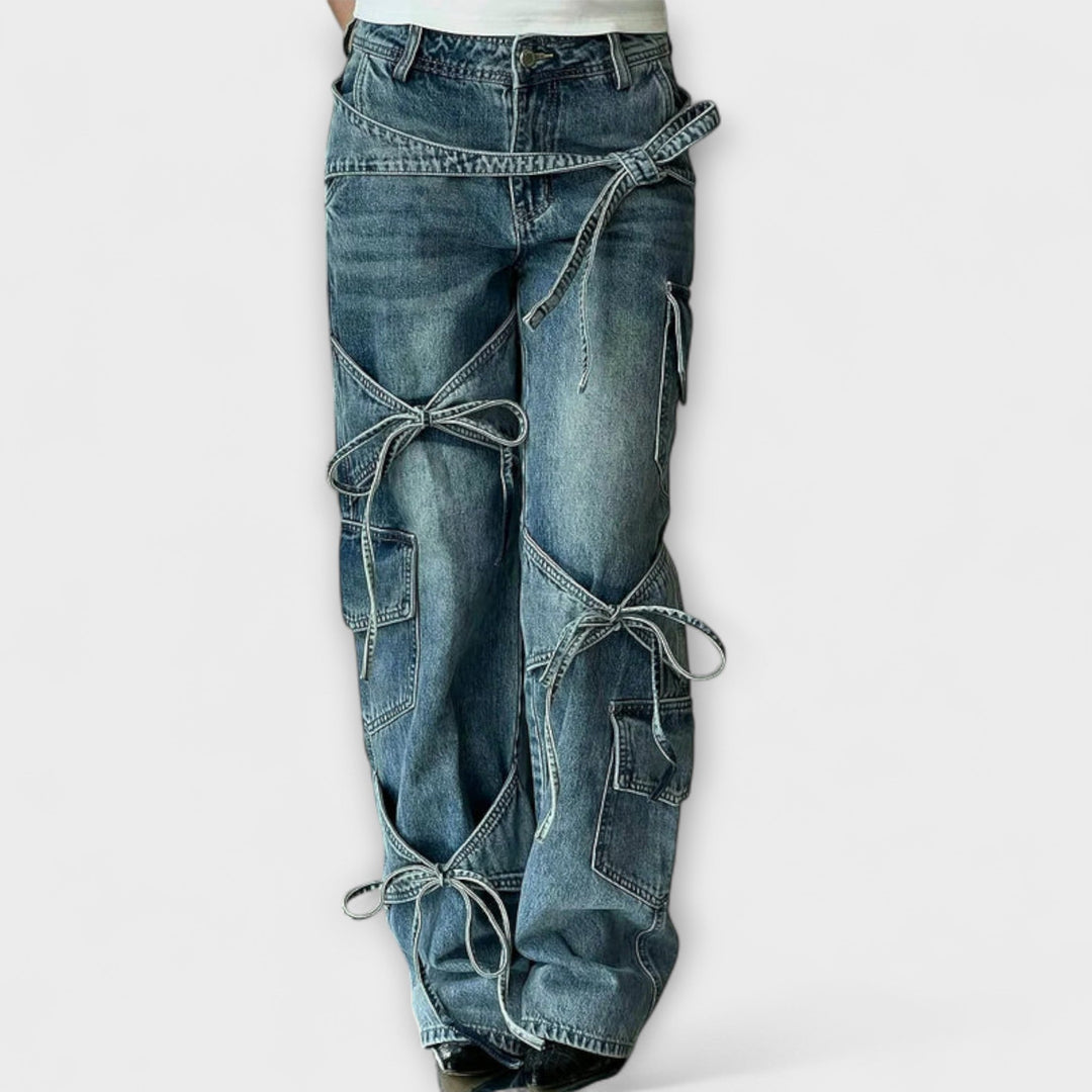 Paloma - Utility Denim Jeans mit Knotendetail