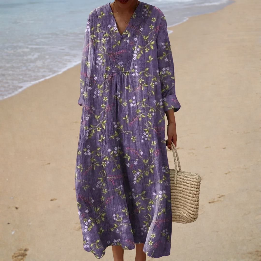 Schmeichelhaftes bedrucktes Sommerkleid