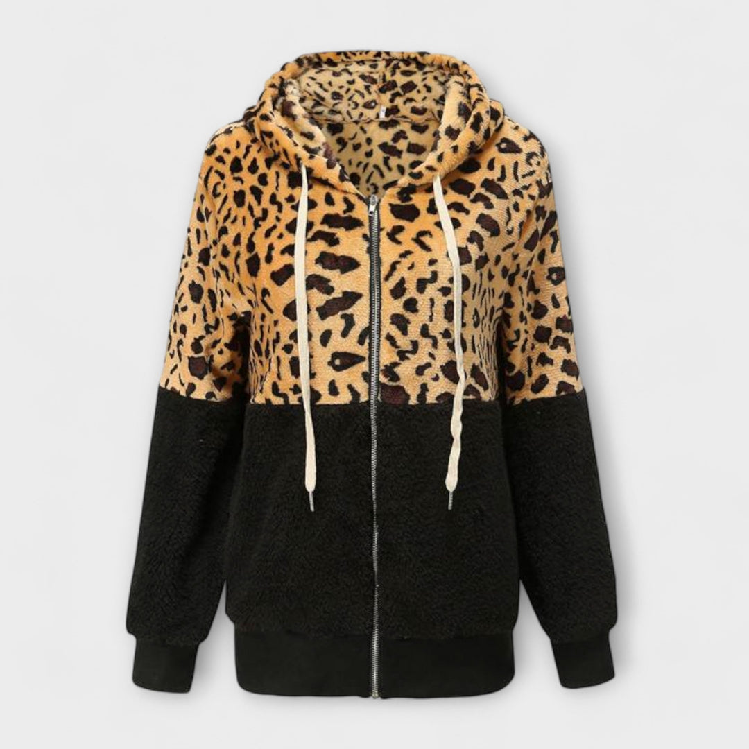 Lea - Fleecekapuzenpullover mit Leo-Design
