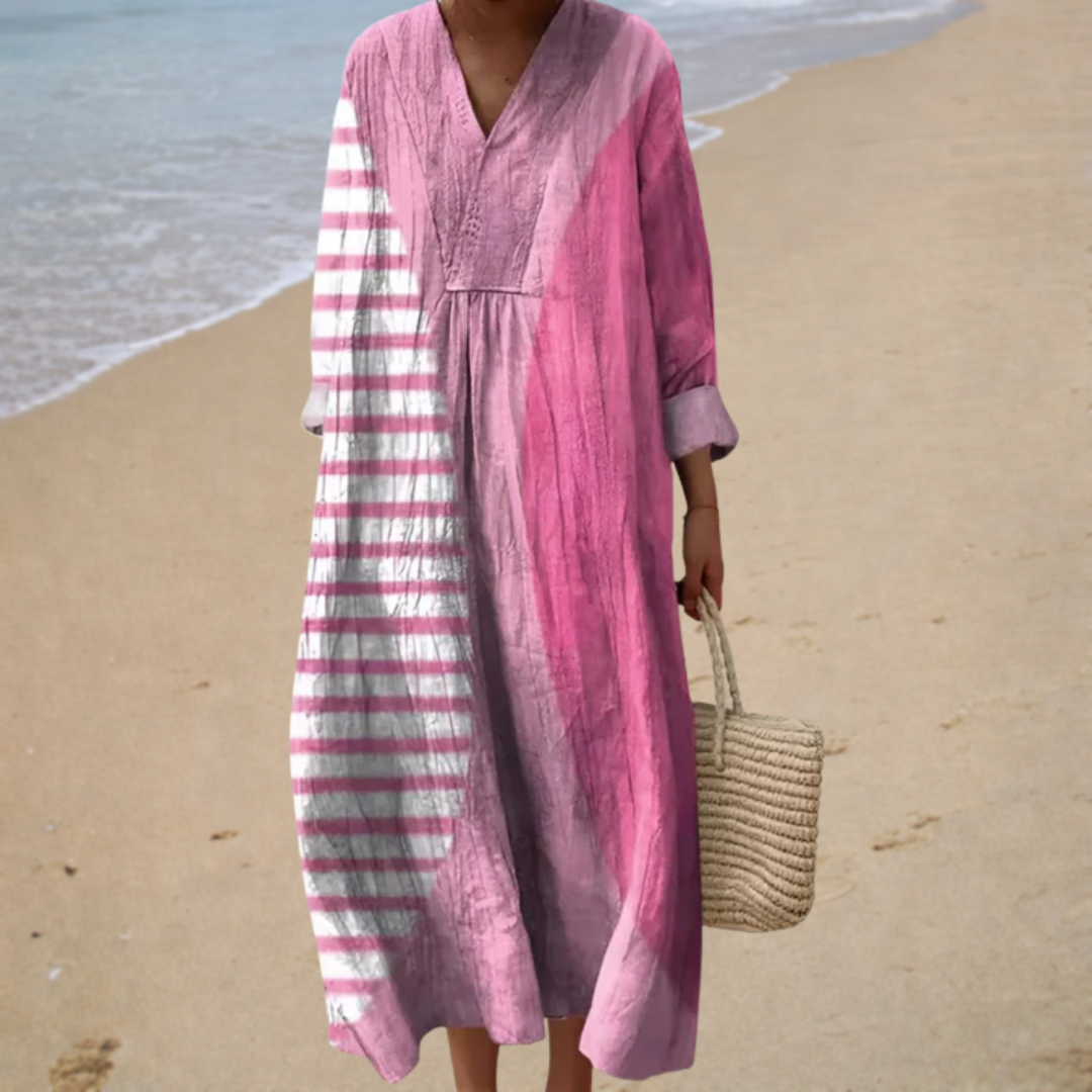 Schmeichelhaftes bedrucktes Sommerkleid