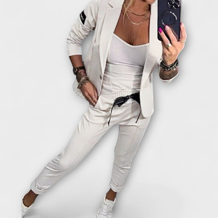 Malou - Koordiniertes Set aus Top, Jacke und Hose
