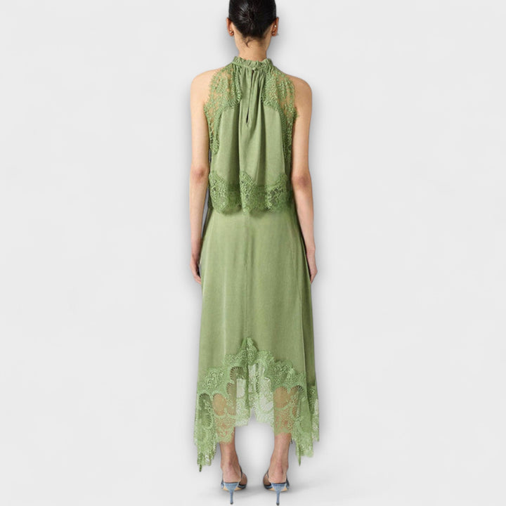 Kaia - Bluse mit Spitzenbesatz und plissiertem Ausschnitt im Set