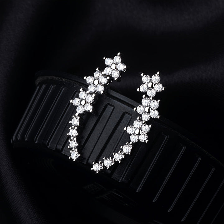 Luxuriöse Florale Strass Ohrringe