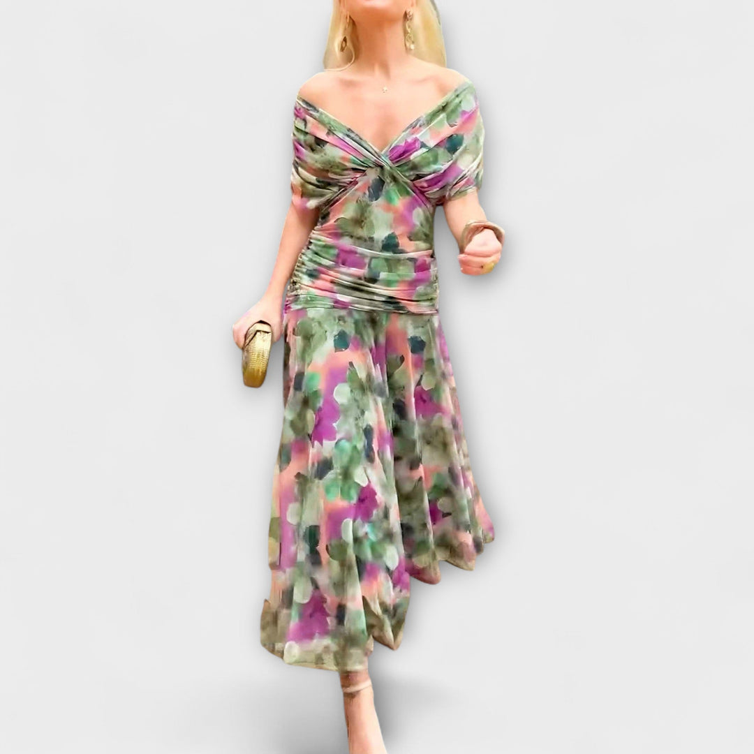 Aurora - Schickes V-Ausschnitt Maxikleid