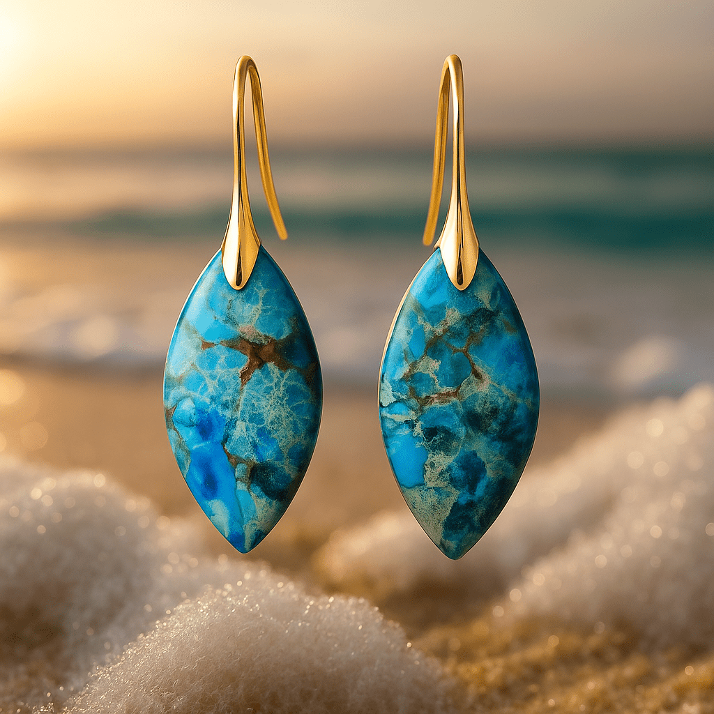 Elegante Ohrringe in Meeresblau