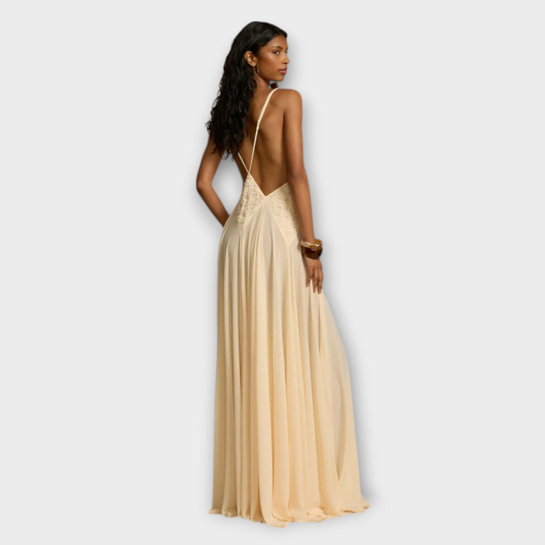 Lavinia - Maxikleid mit tiefem V-Ausschnitt