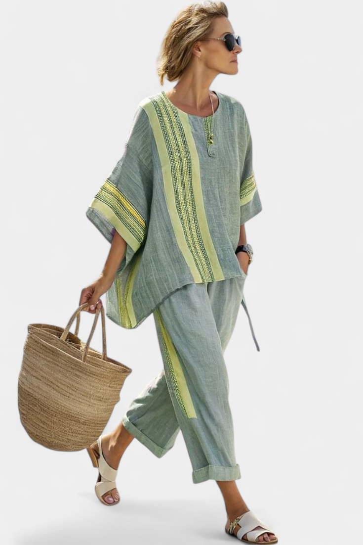 Lorena - Boho-Linen- und Bambus-Set