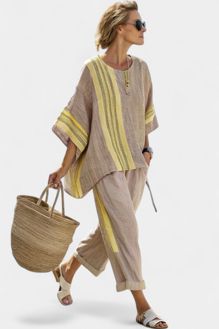 Lorena - Boho-Linen- und Bambus-Set