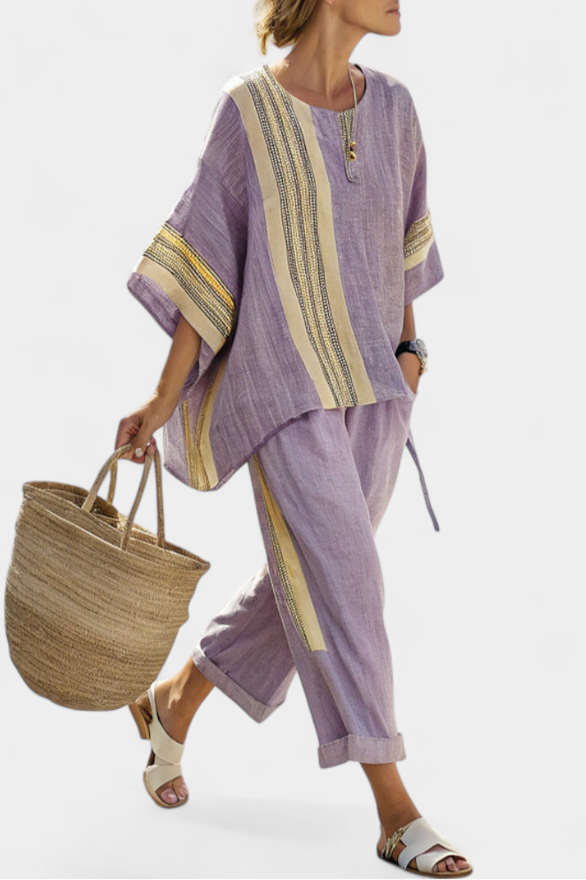 Lorena - Boho-Linen- und Bambus-Set
