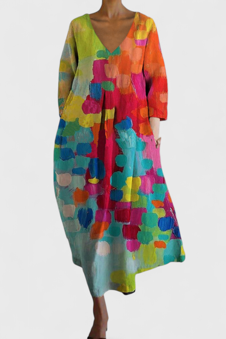 Ana - Fliessendes Kleid mit Muster