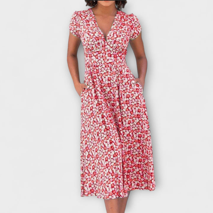 Fienna - Midi Kleid mit Knopfleiste