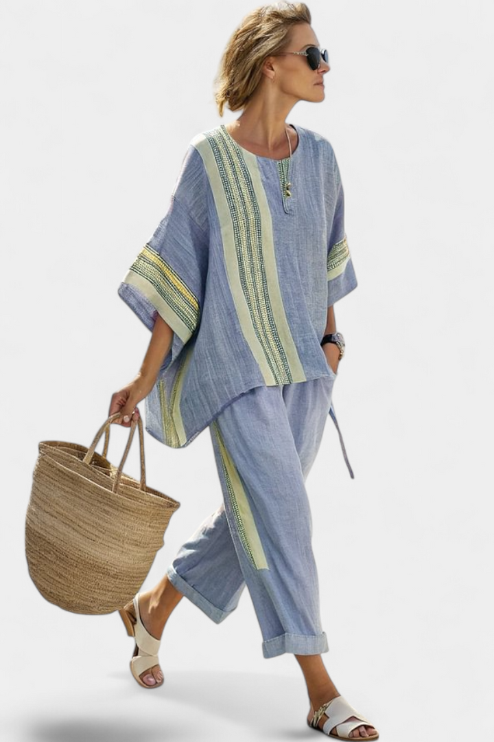 Lorena - Boho-Linen- und Bambus-Set