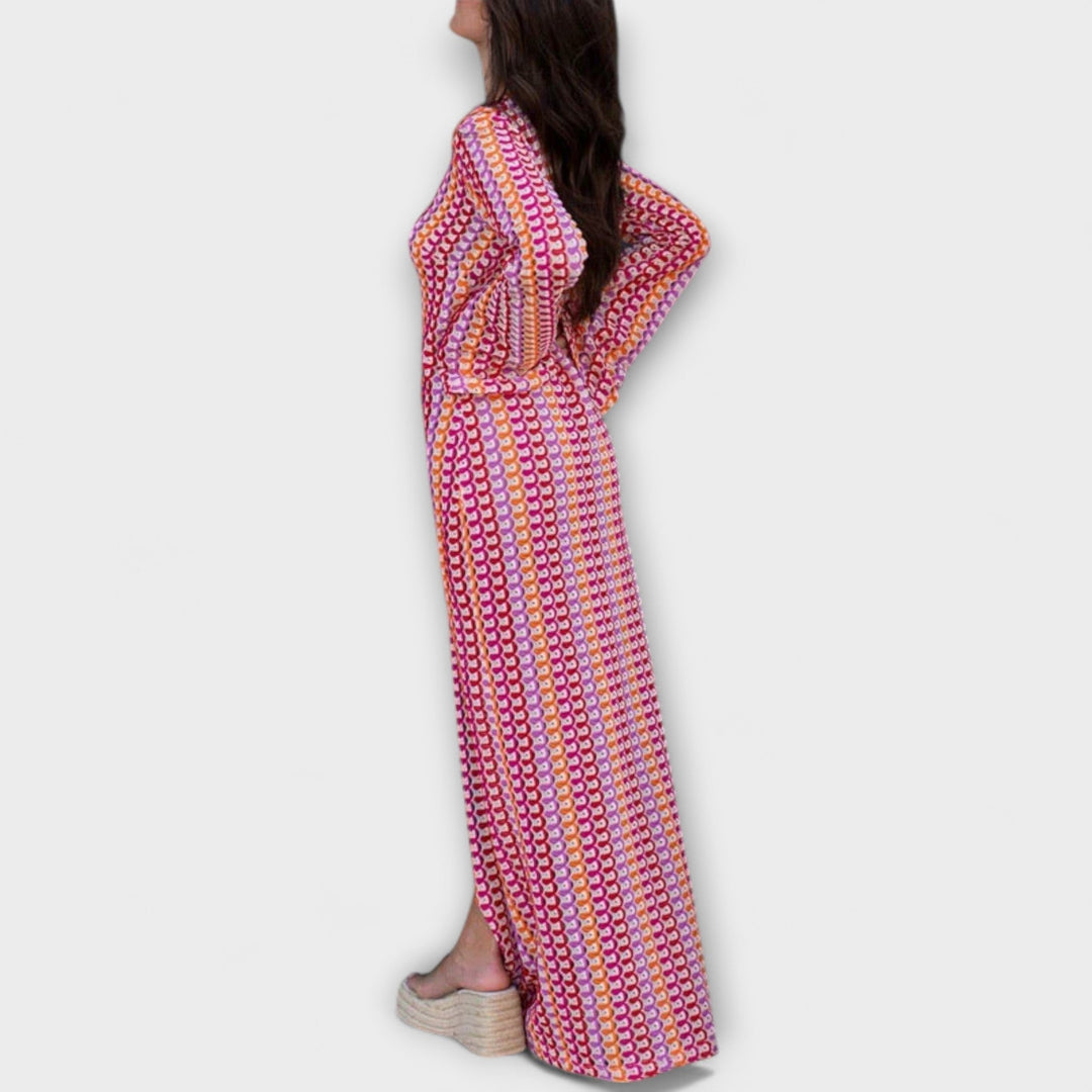 Elina – Maxikleid mit V-Ausschnitt und Urlaubsflair