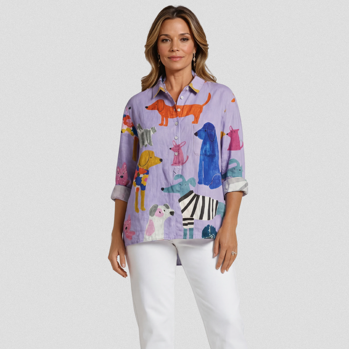 Leandra | Lässiges T-Shirt mit Hundeprint