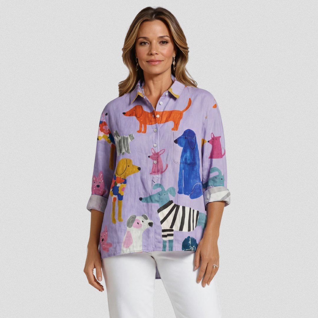 Leandra | Lässiges T-Shirt mit Hundeprint