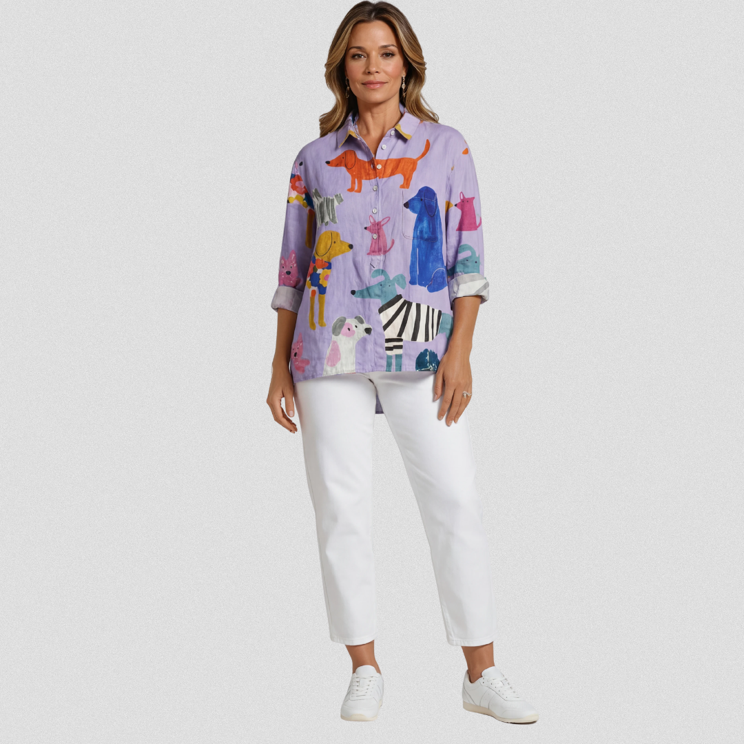 Leandra | Lässiges T-Shirt mit Hundeprint