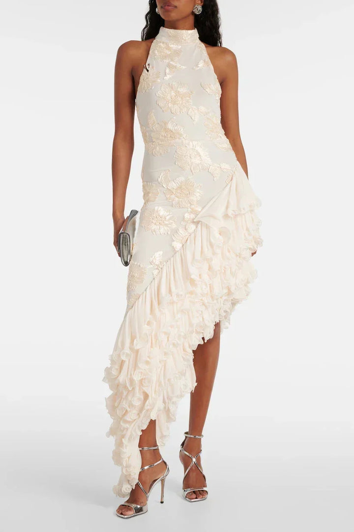 Karen - Maxikleid mit floralen Applikationen