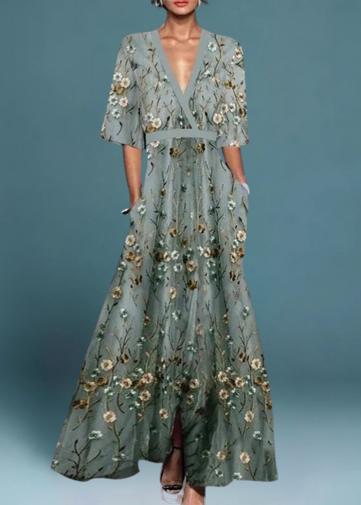 Rute - Elegantes maxikleid mit floralem Muster