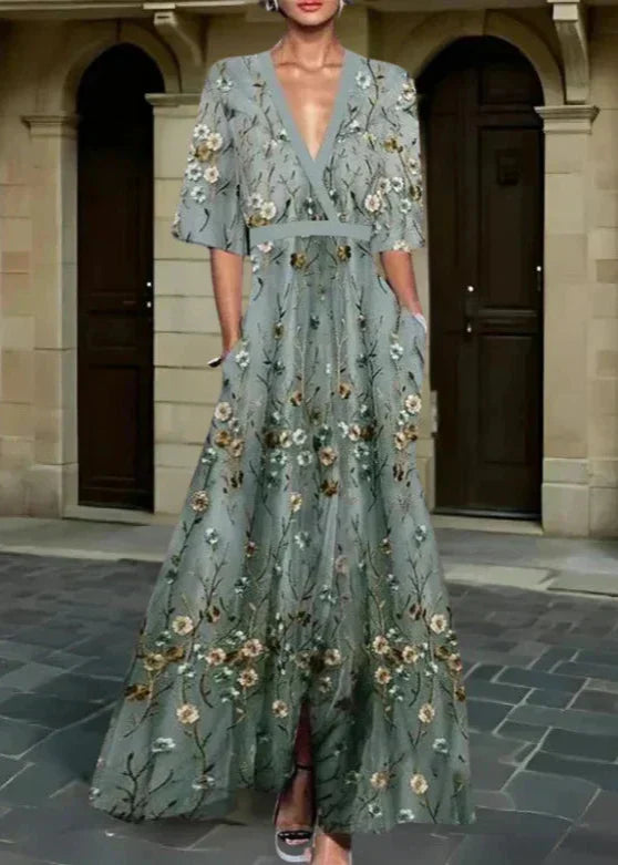 Rute - Elegantes maxikleid mit floralem Muster