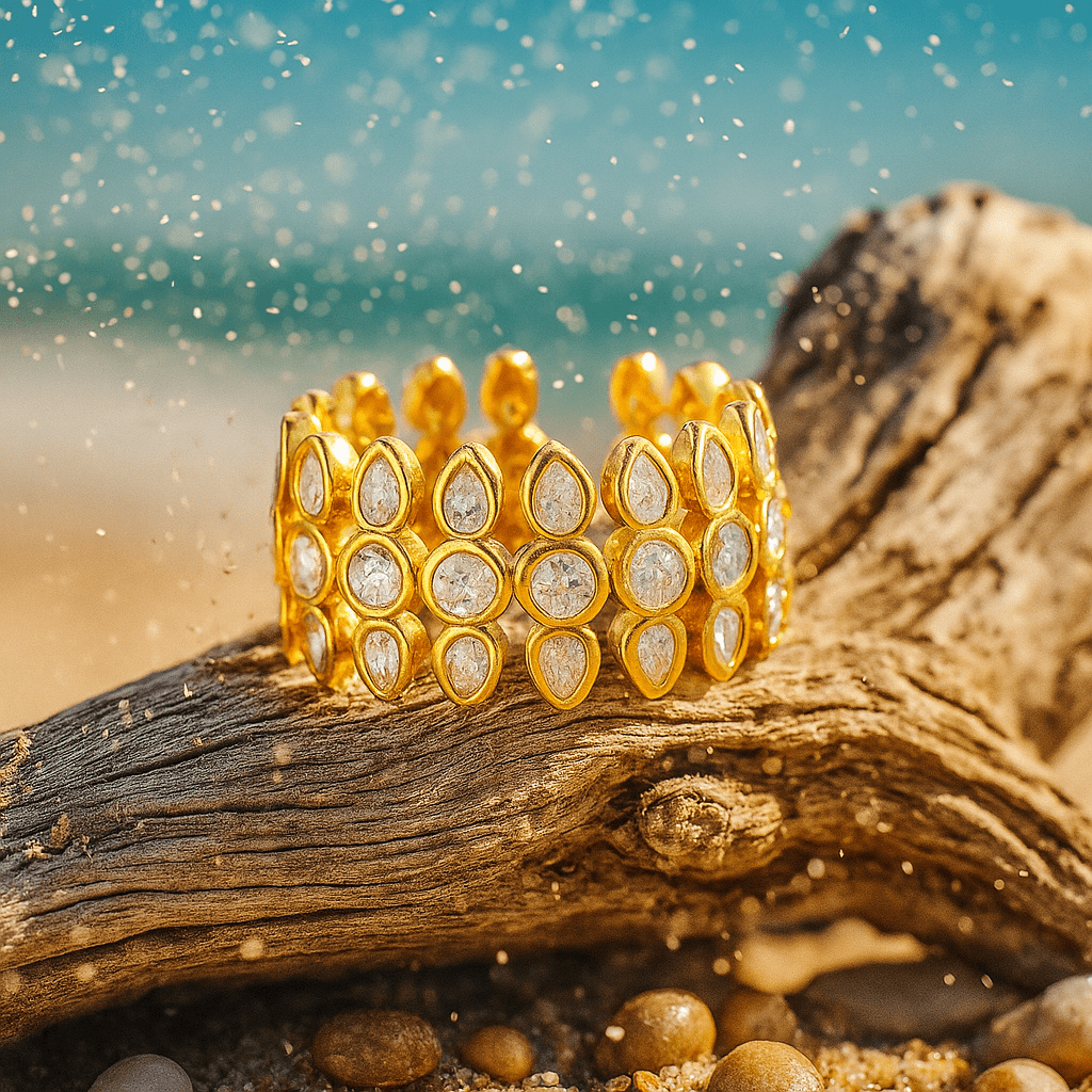 Morgenschmuck mit glänzenden Edelsteinen