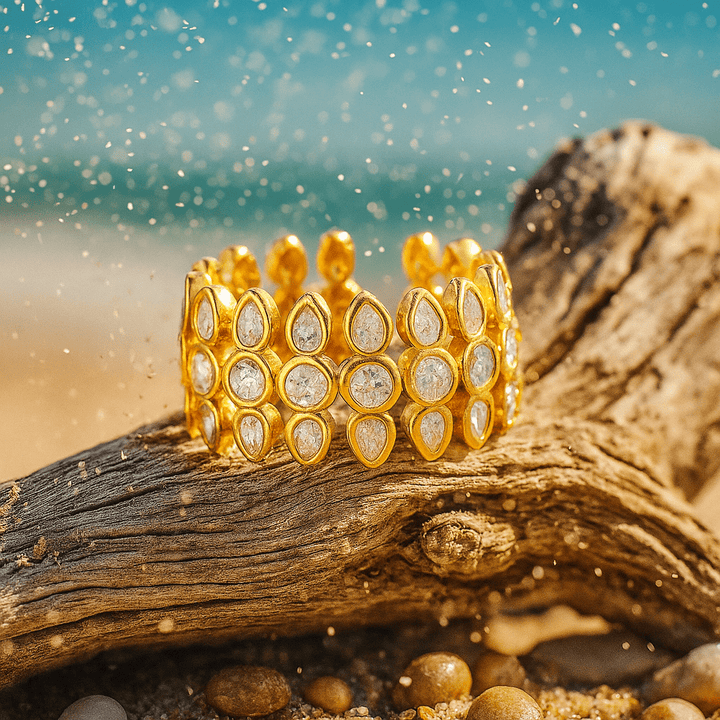 Morgenschmuck mit glänzenden Edelsteinen