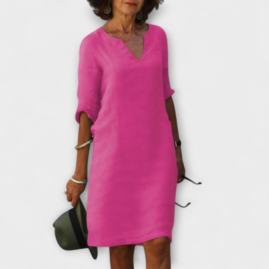 Ellyse - Stilvolles Sommerkleid mit V-Ausschnitt