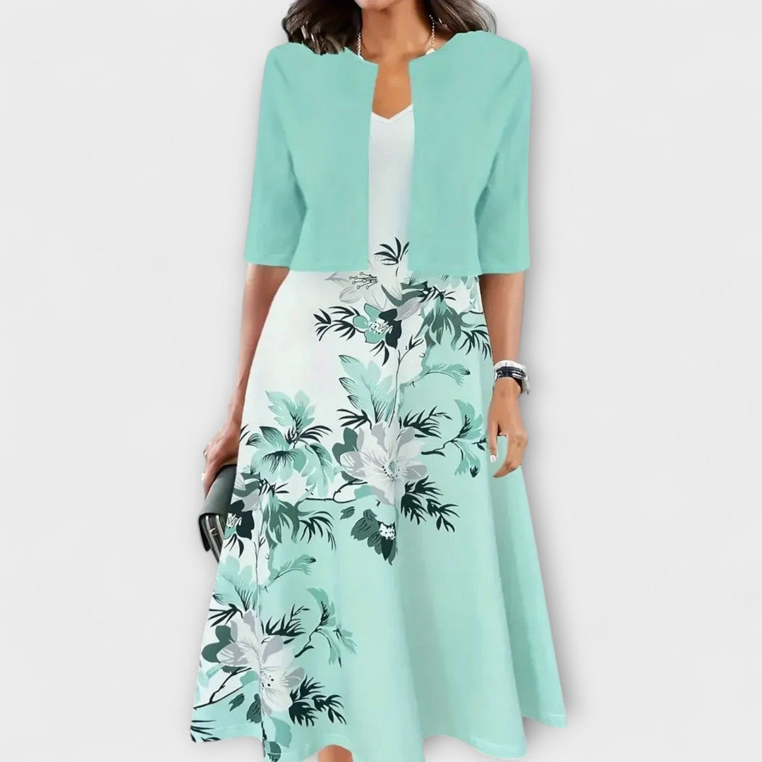 Damen Midi Kleid mit Blazer