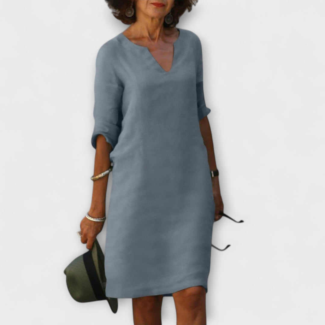 Ellyse - Stilvolles Sommerkleid mit V-Ausschnitt