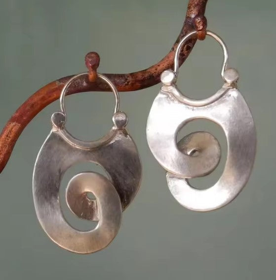 Vintage Silber Ohrringe mit Spirale